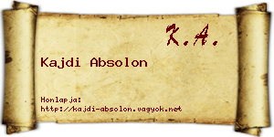 Kajdi Absolon névjegykártya